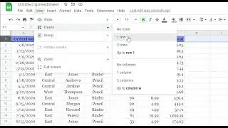 How to Freeze Row & Column on Google Sheet