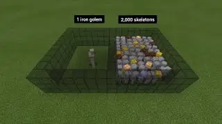 1 iron golem VS 2,000&nbsp;skeletons - tests for minecraft