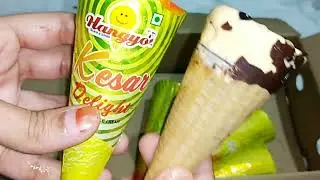 Whats inside kesar Delight icecream?😱Hangyos Kesar Delight Cone Icecream | ConeIcecream unboxing
