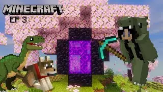 The NETHER and a DINOSAUR MUSEUM! | Minecraft Let's Play Series Ep 3