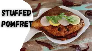 Stuffed Pomfret Fry recipe | Red Chutney stuffed Paplet Fry  | Parsi Style Bharela Chamna