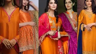 Orange Colour Dresses With Different Colour Contrast & Designs 2024-2025|| Orange Dresses #dress