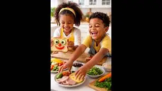 Kids Make Funny Face Sandwiches 😄 | Healthy & Fun Cooking for Kids