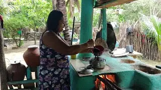 ALMOÇO DE BAIÃO DE DOIS COM MAXIXE E PEIXE FRITO NA GORDURA DE PORCO| E MELÃO DE AÇÚCAR