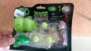 [UNBOXING] Peashooter PVZ Shooter Calabash Toy Safe Game Plant + Zombie + 3 Ball Set @Gearbest