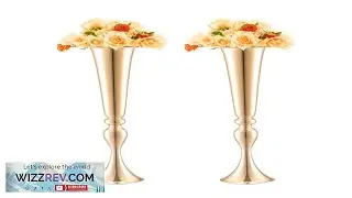 VEVOR 2PCS 56cm 22.05 Tall Wedding Flower Vase Metal Gold Trumpet for Tables