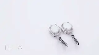 Oval White Opal Stone CZ Handmade 925 Silver Dangle Earrings