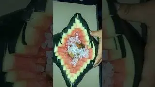 Simply watermelon 🍉carving cutting design skills #shots #watermelon #fruit #carving #cuttingskills