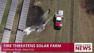 Wind-driven fire breaches solar farm fence along Hoffman Road