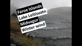 Faroe Islands - Lake Leitisvatn on a windy day