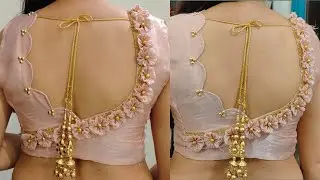 Very unique back neck blouse design . Easy back neck cutting and stitching tutorial