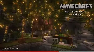 Minecraft Relaxing Longplay &ndash; Rainy Lush Cave Treehouse | Cozy Build (No Commentary) | 1.21.10