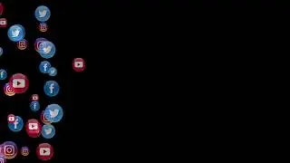 Social Media Bubbles Side Falling Black Screen Background