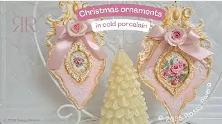 Shabby Chic Christmas ornaments with Cold Porcelain | Rossy Rivera