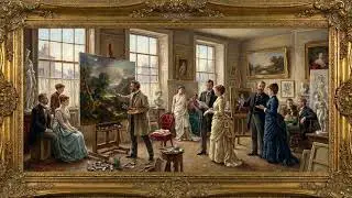 4K Victorian Art Studio Painting | NaturalPainting Baroque Frame Workshop Scene
