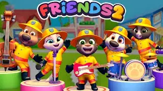Rock Stars in My Talking Tom Friends Yellow Fireman Costume unlocked Gameplay Android ios 