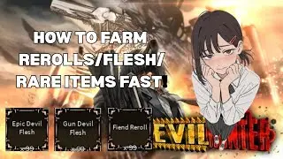 how to QUICKLY farm REROLLS/RARE FLESH/FIEND PARTS in Devil Hunter!