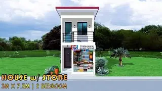 2 BEDROOM | 21 SQM | SMALL HOUSE with STORE DESIGN IDEA | SIMPLE HOUSE DESIGN | BAHAY