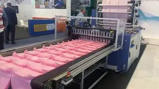 BSF-1200 3L FLYING KNIFE BOTTOM WELD BAG MAKING MACHINE AT PLASTIMAGEN 2019 IN MEXICO