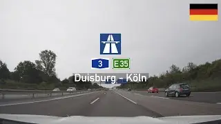 Driving in Germany: Autobahn A3 E35 from Duisburg to K&ouml;ln (Cologne)