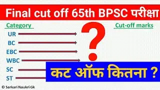 65th BPSC Expected cut off marks 2019 | 65th BPSC Prelims cut off | इतने मार्क्स जाएंगे कटऑफ 65 bpsc
