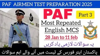 PAF 28 Jan - 11 February ENGLISH Most IMP EXPERIENCE MCQS|ALL Trades| |PAF AIRMEN From All Centres||