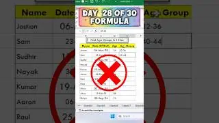 Master Age Calculation in Excel: From Age to Age Groups in Minutes! #excel #excelfunction