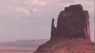 Monument Valley Utah Arizona Zoom Out View of the West and East Mittens Sandstone Buttes Formations