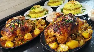 دجاج بنكهة الزعتر والروزماري وحشوة الفريكه بالكبد من #مطبخ_ضحى