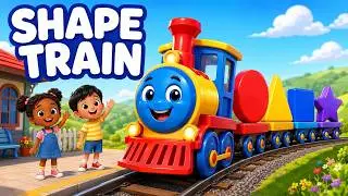 The Shape Train 🚆| Shapes Song for Kids | Cocomelon Style Nursery Rhyme #nurseryrhymes #toddlersongs