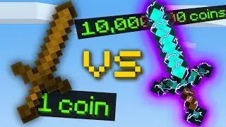 turning a WOOD SWORD into the best weapon in hypixel skyblock
