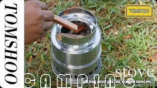 🔥TOMSHOO Portable Folding Windproof Wood Burning Stove Compact Stainless Steel Outdoor Camping Gear