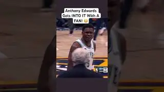 ANT Gets INTO IT With FAN!😳 #anthonyedwards #minnesotatimberwolves #fan #trashtalk #denvernuggets