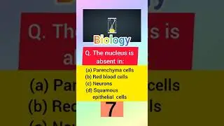 Biology Question|The Nucleus Is Absent In:|#biologyquestion #learning #funandstudychamps