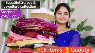 LIVE Shopping Haul Upto 90% off Party Wear Silk Sarees &Jewellery from 250/- Exciting Giveaways