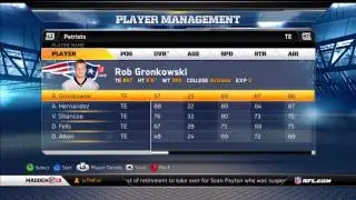 Madden 13: Patriots Roster Ratings
