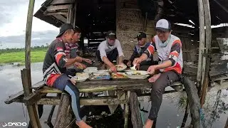 MANCING TOMAN LANGSUNG CAMPING MASAK DAN MAKAN DI PONDOK TENGAH SUNGAI