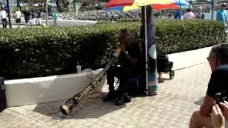 Seaport Village San Diego with Australian Aborigine Playing Long Horn