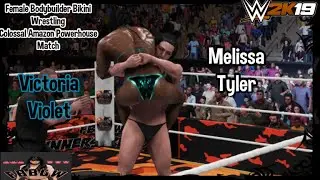 Female Bodybuilder Bikini Wrestling Powerhouse Match Melissa Tyler Vs Victoria Violet