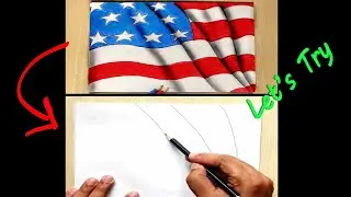 USA Flag Drawing | Re-creation from reference image