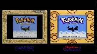 Pokémon Gold Intro - Game Boy Player vs Super Game Boy 2