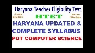 HTET 2017 PGT Computer Science Complete Syllabus