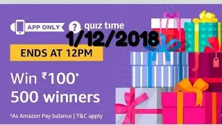 Amazon Quiz Answers Today Win Rs100 for 500 winner's.
