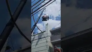 階上解体　重機揚重