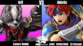 RVA Smash 203 | Grif (Wolf) vs Abiotic (Roy) | Losers Semis | 33 Entrants | SSBU