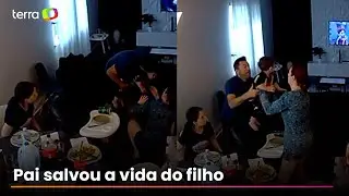 Pai salva bebê que engasgou com pedaço de carne durante refeição em casa