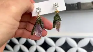 Moldavite Ametrine Sapphire earring  cordadesign