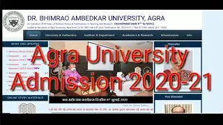 Agra University || Dr. Bhimrao Ambedkar University || Admission 2020-21