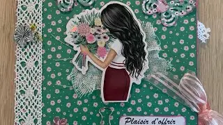 Tuto pochette À offrir 🤩avec 1 feuille 30/30 Action💙🦋|165 #scrap #tuto #facile #pochette #action