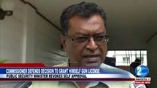COMMISSIONER DEFENDS DECISION TO GRANT HIMSELF GUN LICENSE